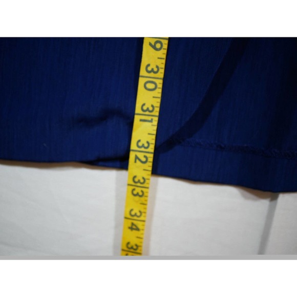 S.G. Sport Collection Vtg 90s Blue Long Sleeve Button Silky Shirt Relaxed 1X 18W - Picture 7 of 7